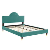 Aurora Performance Velvet King Bed Teal MOD-7032-TEA