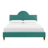 Aurora Performance Velvet King Bed Teal MOD-7032-TEA