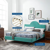 Aurora Performance Velvet King Bed Teal MOD-7032-TEA