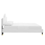 Aurora Performance Velvet King Bed White MOD-7032-WHI