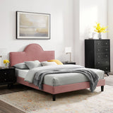 Soleil Performance Velvet Twin Bed Dusty Rose MOD-7033-DUS