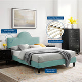 Soleil Performance Velvet Twin Bed Mint MOD-7033-MIN