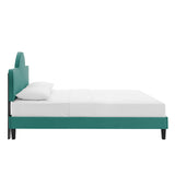 Soleil Performance Velvet Twin Bed Teal MOD-7033-TEA