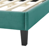 Soleil Performance Velvet Twin Bed Teal MOD-7033-TEA