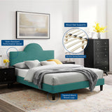 Soleil Performance Velvet Twin Bed Teal MOD-7033-TEA