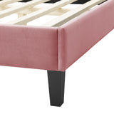 Soleil Performance Velvet King Bed Dusty Rose MOD-7035-DUS