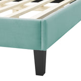 Soleil Performance Velvet King Bed Mint MOD-7035-MIN