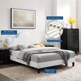 Soleil Performance Velvet King Bed White MOD-7035-WHI