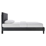 Modway Furniture Roxanne Performance Velvet Full Platform Bed XRXT Charcoal MOD-7038-CHA