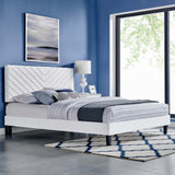 Modway Furniture Roxanne Performance Velvet Full Platform Bed XRXT White MOD-7038-WHI