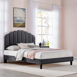 Modway Furniture Daisy Performance Velvet Full Platform Bed XRXT Charcoal MOD-7039-CHA
