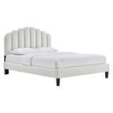 Modway Furniture Daisy Performance Velvet Full Platform Bed XRXT Light Gray MOD-7039-LGR