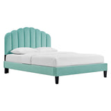 Modway Furniture Daisy Performance Velvet Full Platform Bed XRXT Mint MOD-7039-MIN