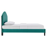 Modway Furniture Daisy Performance Velvet Full Platform Bed XRXT Teal MOD-7039-TEA