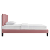 Modway Furniture Garcelle Performance Velvet Full Platform Bed XRXT Dusty Rose MOD-7040-DUS