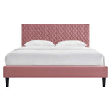 Modway Furniture Garcelle Performance Velvet Full Platform Bed XRXT Dusty Rose MOD-7040-DUS