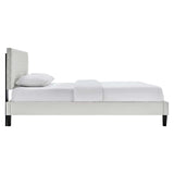 Modway Furniture Garcelle Performance Velvet Full Platform Bed XRXT Light Gray MOD-7040-LGR