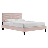 Modway Furniture Garcelle Performance Velvet Full Platform Bed XRXT Pink MOD-7040-PNK