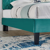 Modway Furniture Garcelle Performance Velvet Full Platform Bed XRXT Teal MOD-7040-TEA