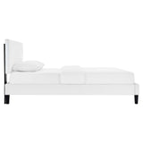 Modway Furniture Garcelle Performance Velvet Full Platform Bed XRXT White MOD-7040-WHI