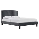 Alessi Performance Velvet Twin Platform Bed