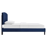 Modway Furniture Alessi Performance Velvet Twin Platform Bed XRXT Navy MOD-7041-NAV