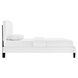 Modway Furniture Alessi Performance Velvet Twin Platform Bed XRXT White MOD-7041-WHI