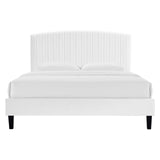 Modway Furniture Alessi Performance Velvet Twin Platform Bed XRXT White MOD-7041-WHI