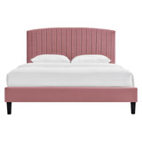 Modway Furniture Alessi Performance Velvet King Platform Bed XRXT Dusty Rose MOD-7045-DUS