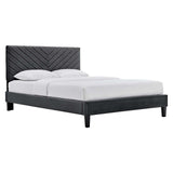 Modway Furniture Roxanne Performance Velvet King Platform Bed XRXT Charcoal MOD-7046-CHA