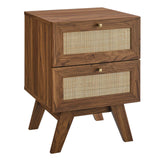 Modway Furniture Soma 2-Drawer Nightstand 0423 Walnut MOD-7050-WAL