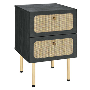 Modway Furniture Chaucer 2-Drawer Nightstand 0423 Black MOD-7063-BLK