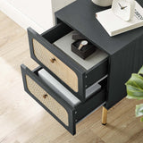 Modway Furniture Chaucer 2-Drawer Nightstand 0423 Black MOD-7063-BLK