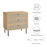 Modway Furniture Chaucer 3-Drawer Chest 0423 Oak MOD-7064-OAK