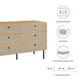 Modway Furniture Chaucer 6-Drawer Compact Dresser 0423 Oak MOD-7066-OAK