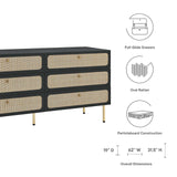 Modway Furniture Chaucer 6-Drawer Dresser 0423 Black MOD-7067-BLK