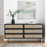 Modway Furniture Chaucer 6-Drawer Dresser 0423 Black MOD-7067-BLK