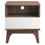 Modway Furniture Envision Nightstand 0423 Walnut White MOD-7068-WAL-WHI