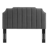 Modway Furniture Colette King Performance Velvet Platform Bed 0423 Charcoal MOD-7074-CHA