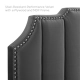 Modway Furniture Colette King Performance Velvet Platform Bed 0423 Charcoal MOD-7074-CHA