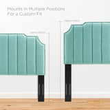 Modway Furniture Colette King Performance Velvet Platform Bed 0423 Mint MOD-7074-MIN