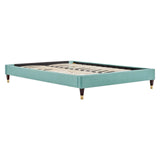 Modway Furniture Colette King Performance Velvet Platform Bed 0423 Mint MOD-7074-MIN