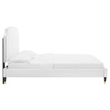 Modway Furniture Colette King Performance Velvet Platform Bed 0423 White MOD-7074-WHI