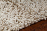 Chandra Rugs Montaro 100% Wool Hand-Woven Contemporary Thick Piles Shag Rug White 9' x 13'
