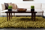 Chandra Rugs Montaro 100% Wool Hand-Woven Contemporary Thick Piles Shag Rug Green 9' x 13'