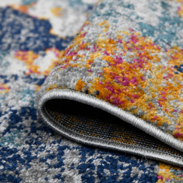 AMER Rugs Montana MON-10 Power-Loomed Abstract Modern & Contemporary Area Rug Orange/Blue 8'10" x 11'10"