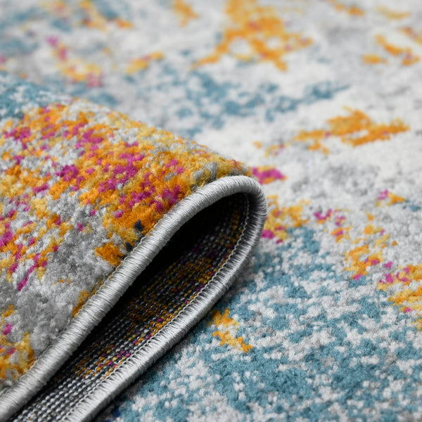 AMER Rugs Montana MON-10 Power-Loomed Abstract Modern & Contemporary Area Rug Orange/Blue 8'10" x 11'10"