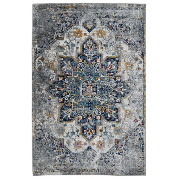 AMER Rugs Montana MON-11 Power-Loomed Medallion Transitional Area Rug Gray 8'10" x 11'10"
