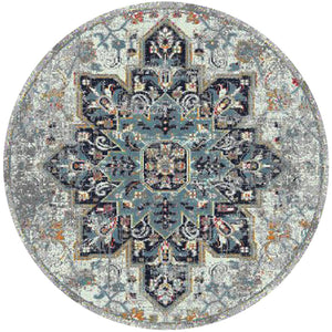 AMER Rugs Montana MON-11 Power-Loomed Medallion Transitional Area Rug Gray 7'6" x 7'6"R
