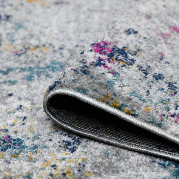 AMER Rugs Montana MON-12 Power-Loomed Abstract Modern & Contemporary Area Rug Blue/Pink 8'10" x 11'10"